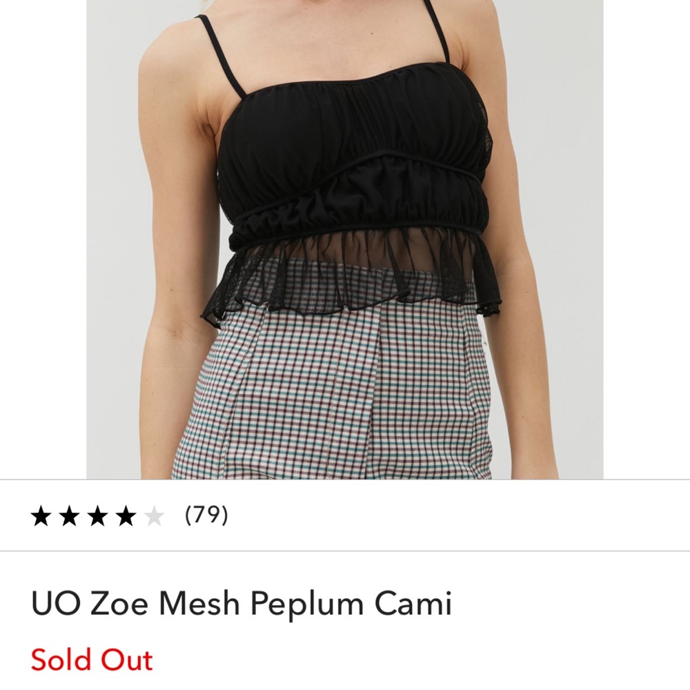 UO Zoe mesh peplum cami